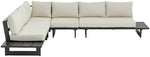 Maldives - 4 Piece Water Resistant Outdoor Patio Modular Sectional With Gray Base