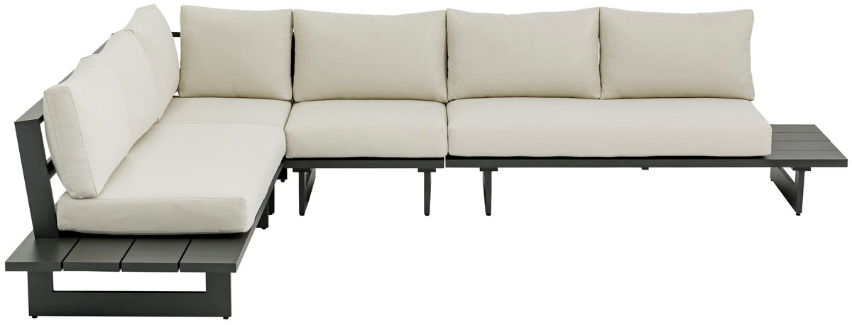 Maldives - 4 Piece Water Resistant Outdoor Patio Modular Sectional With Gray Base