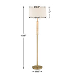 Verlaine - Travertine Floor Lamp - Brass,Gold