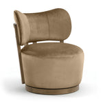 Elara - Velvet Upholstered Swivel Accent Chair - Stained Brown