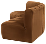 Arc - Velvet 3 Piece Modular Corner Sofa - Saddle