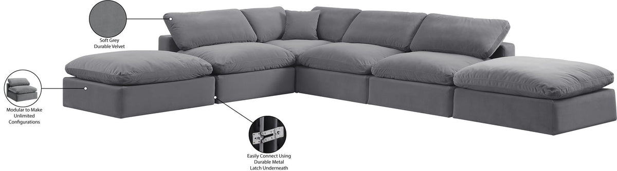 Comfy - 6 Piece Velvet Modular Sectional
