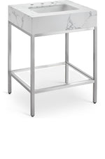 Marmo - Engineered Marble Bathroom Vanity With Chrome Base