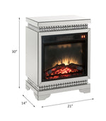 Lotus - Fireplace - Mirrored & Faux Ice Cube Crystals