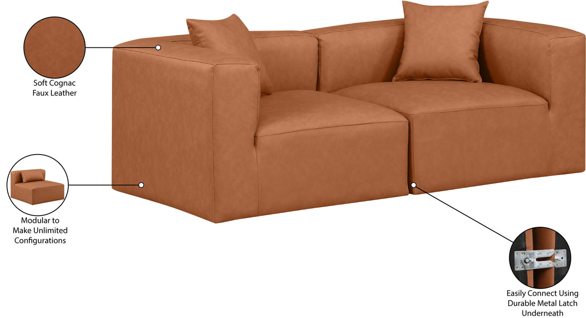 Cube - Modular 2 Piece Sofa - Cognac