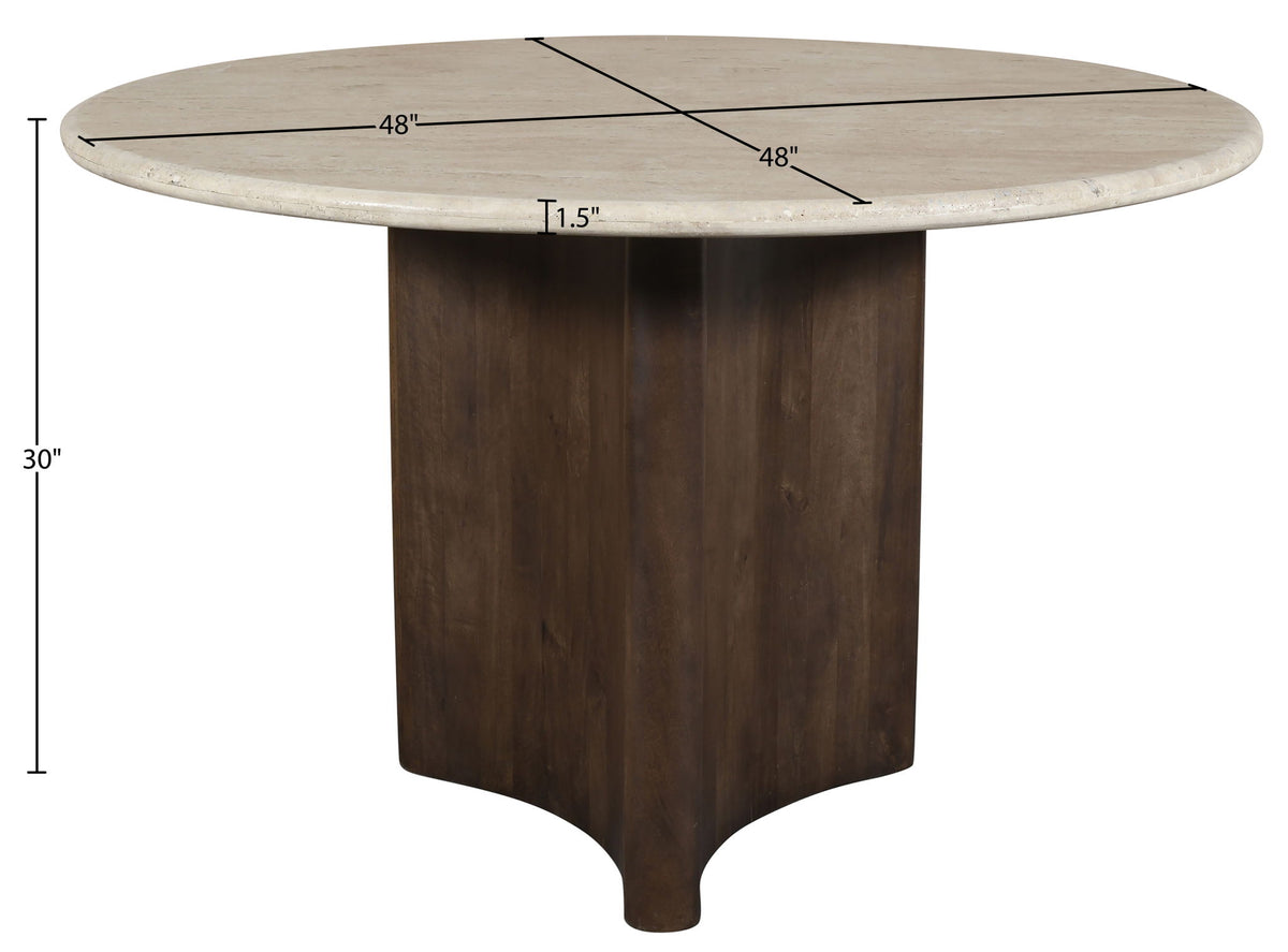 Pietra - Travertine And Mango Wood Dining Table
