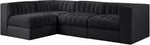 Rummi - Velvet Performance Fabric Upholstered 4 Piece Modular Sectional