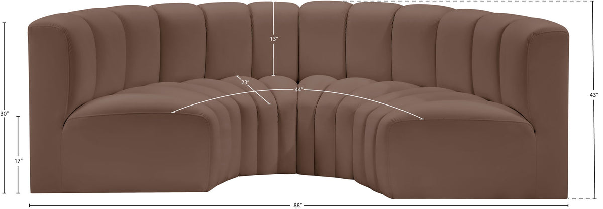 Arc - Faux Leather 4 Piece U-Shaped Modular Sofa
