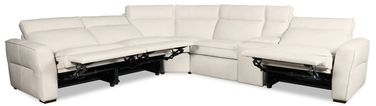 MS - Vann Six-Piece Power Sectional - White