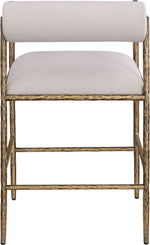 Axis - Linen Textured Beige Fabric Upholstered Counter Stool (Set of 2)