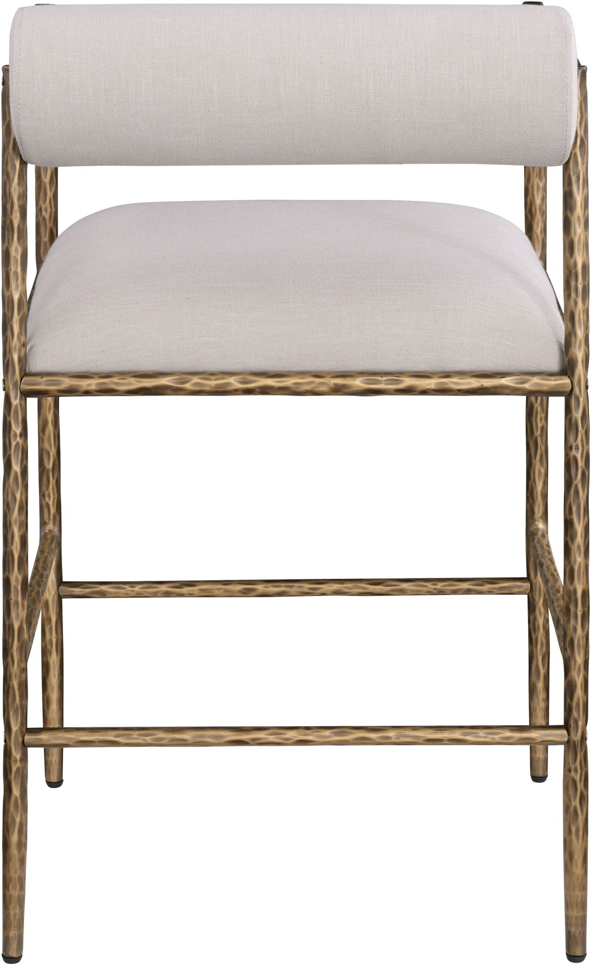 Axis - Linen Textured Beige Fabric Upholstered Counter Stool (Set of 2)