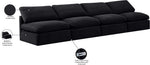 Indulge - Velvet 4 Seat Modular Armless Sofa