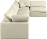 Comfy - 5 Piece Faux Leather Modular Sectional