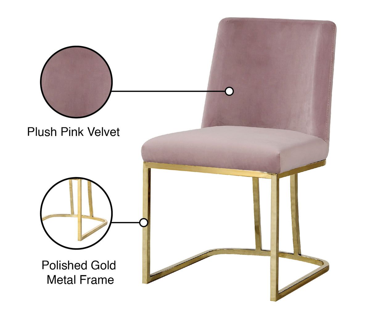 Heidi - Dining Chair with Gold Legs (Set of 2)