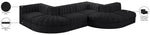 Rummi - Rounded Velvet Performance Fabric Upholstered 6 Piece Modular Sectional
