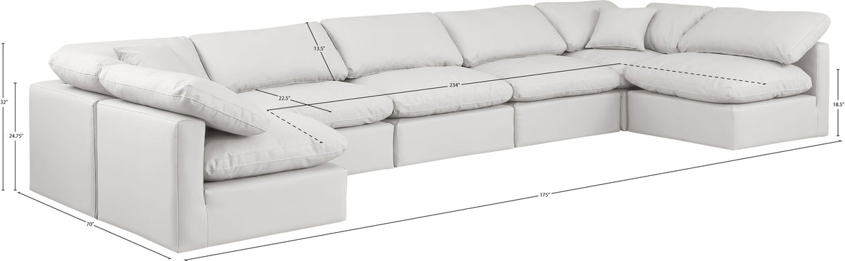 Indulge - Faux Leather 7 Piece Modular U-Shaped Sectional