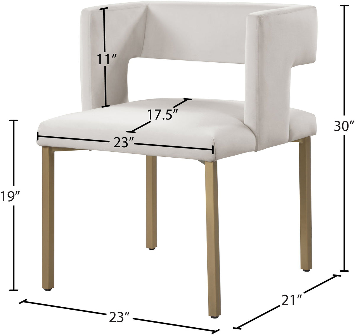 Caleb - Dining Chair with Gold Legs (Set of 2)