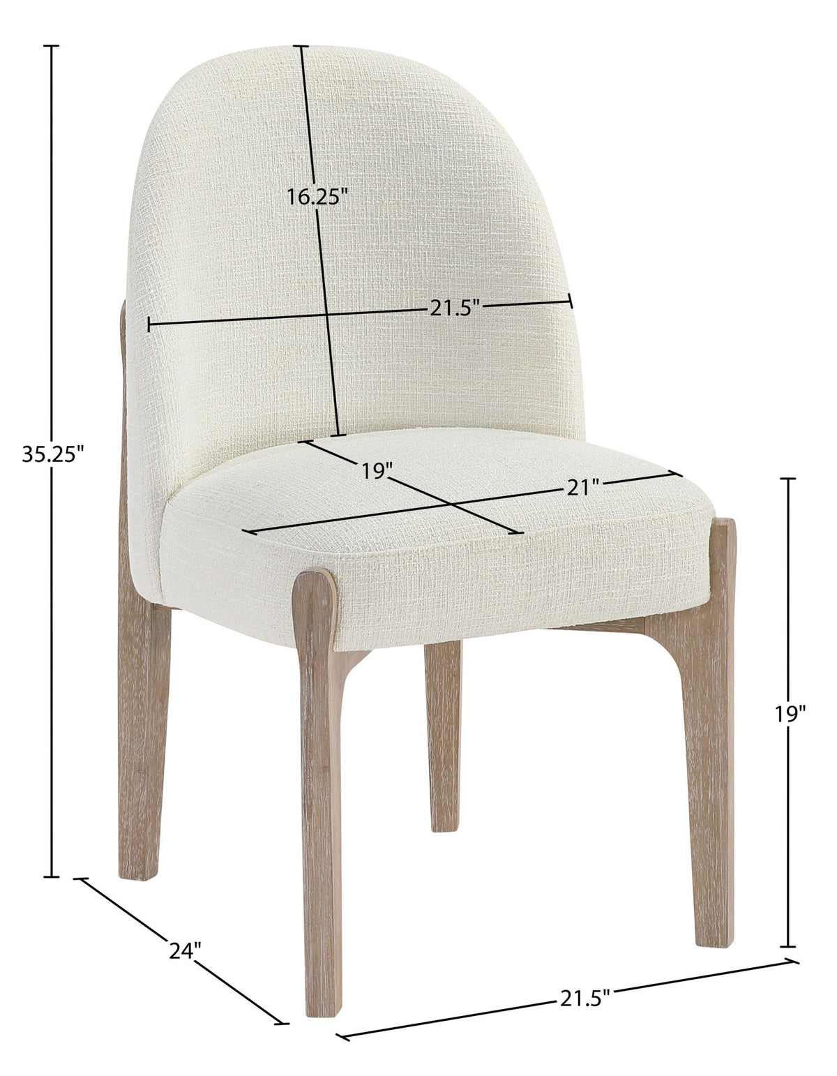 Torino - Upholstered Dining Chair With Brushed Natural Base (Set of 2)