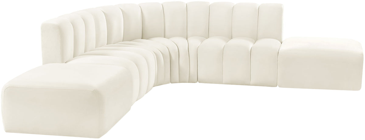 Arc - Velvet 6 Piece Corner Modular Sofa