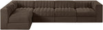 Rummi - Velvet Performance Fabric Upholstered 5 Piece Modular Sectional, L-Shaped (Right)