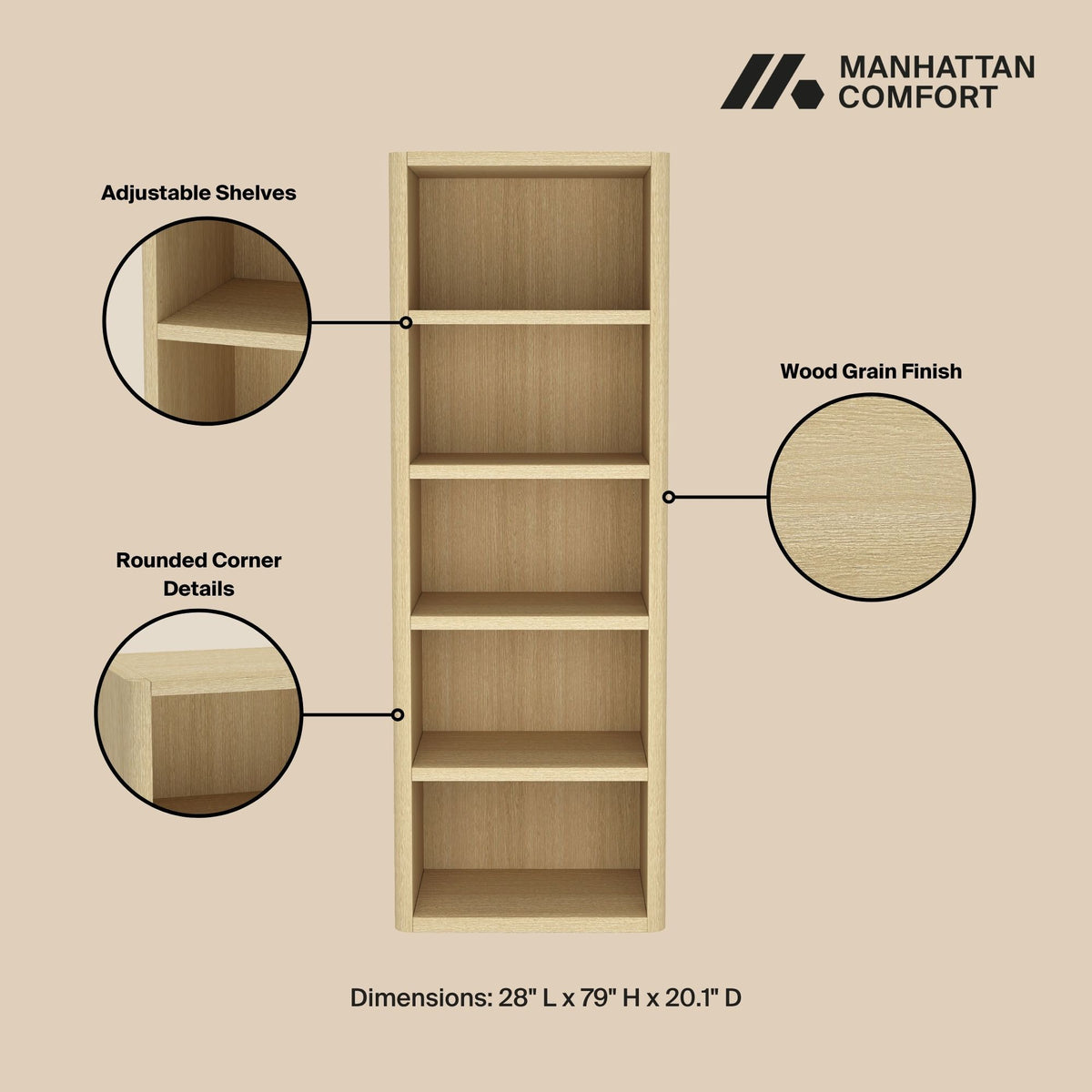 Manhattan Rivington - Open Bookcase
