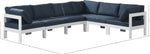 Nizuc - Outdoor Patio 6 Piece Modular Sectional With White Frame