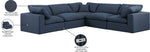 Comfy - 5 Piece Linen Modular Corner Sectional