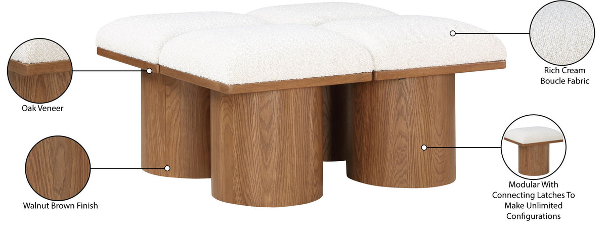 Pavilion - 4 Piece Modular Bench With Brown Base