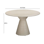 Fern - Textured Faux Plaster Concrete Indoor / Outdoor Round Dining Table - Beige