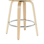 Daxton - Swivel Counter Height Round Back Wood Bar Stool With Faux Leather Seat