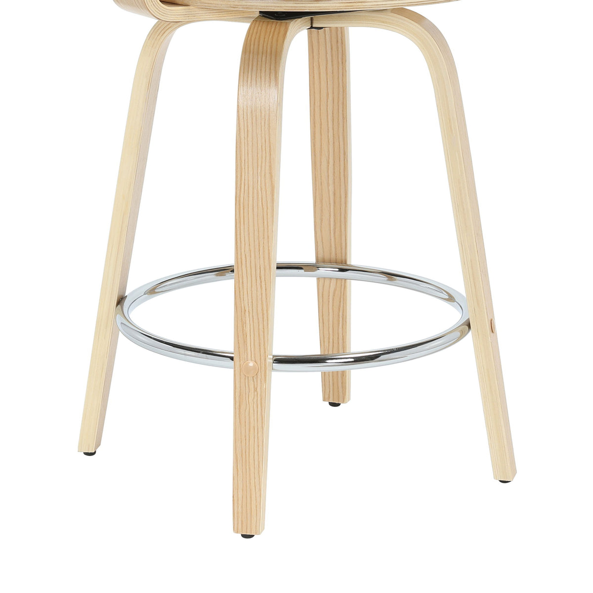 Daxton - Swivel Counter Height Round Back Wood Bar Stool With Faux Leather Seat