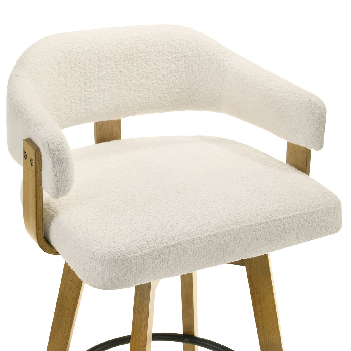 Callah - Contemporary Natural Wood Counter Height Kitchen Bar Stool