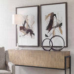 Burgundy Interjection - Abstract Prints (Set of 2) - Dark Brown