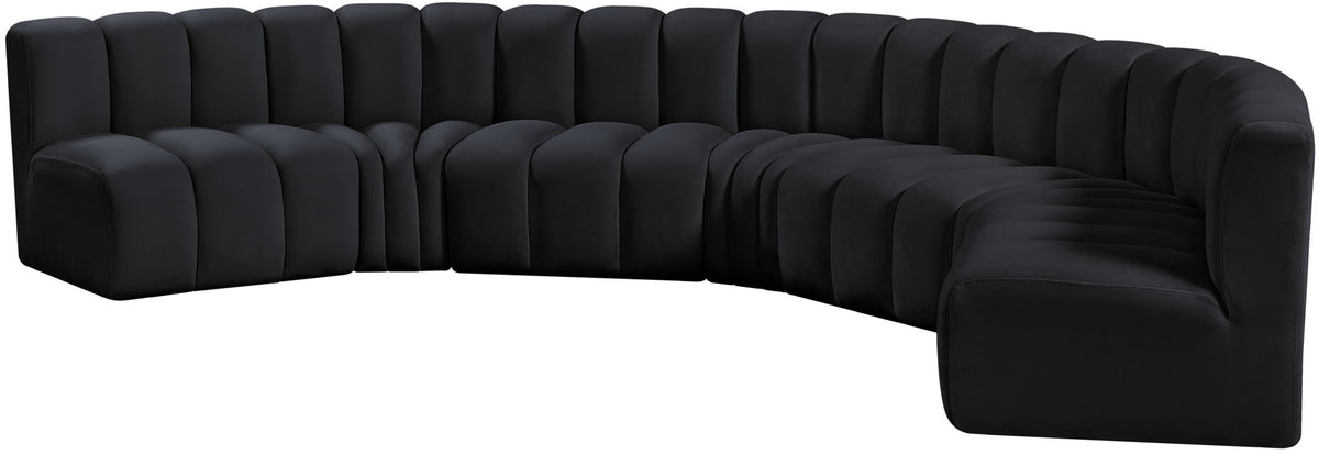 Arc - Velvet 7 Piece U-Shaped Modular Sofa