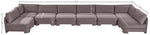 Hammond - Velvet Performance Fabric Upholstered 8 Piece U-Shaped Armless Sectional - Beige
