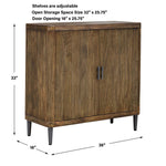 Pinstripe - 2 Door Cabinet - Dark Brown