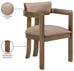 Lavrin - Vegan Leather Upholstered Dining Arm Chair (Set of 2) - Walnut Base