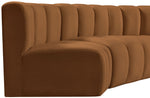 Arc - Velvet 7 Piece Modular Sofa - Saddle