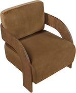 Cedra - Velvet Performance Fabric Upholstered Accent Chair - Brown Frame