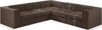 Rummi - Symmetrical Velvet Performance Fabric Upholstered 5 Piece Modular Sectional