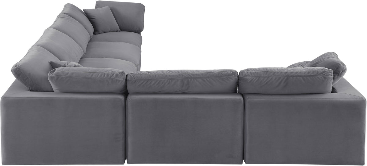Comfy - 6 Piece Velvet Modular Corner Sectional