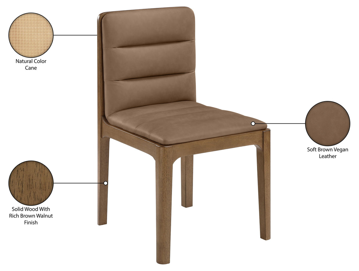 Ellis - Vegan Leather Upholstered Dining Chair (Set of 2) - Brown Base