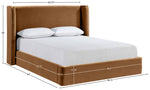 Kendall - Velvet Upholstered Bed - Saddle