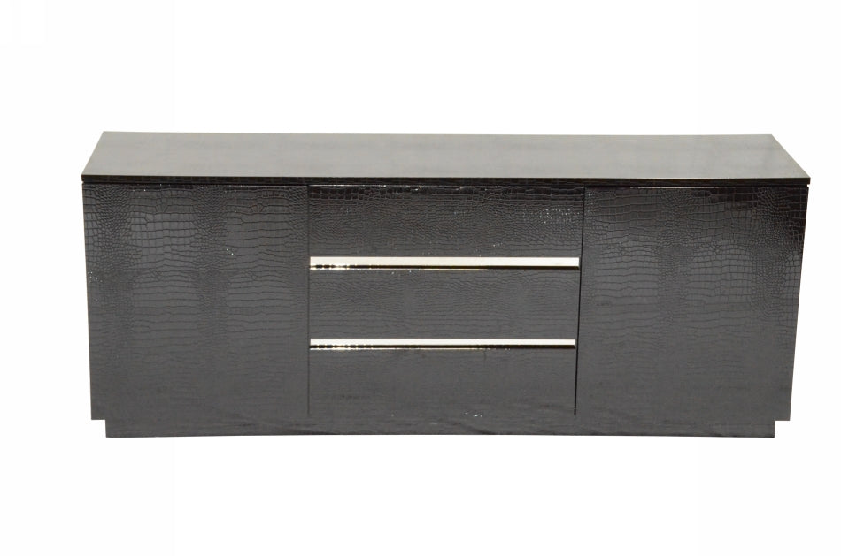 Skyline Modern Black Crocodile Lacquer Buffet by VIG Furniture - View 1