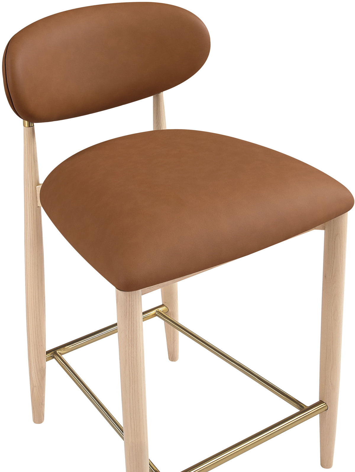 Riccio - Stool - Natural And Gold Frame