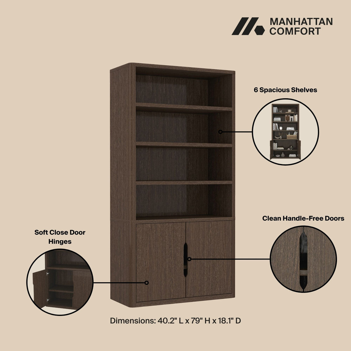Manhattan Rivington - Bookcase Cabinet
