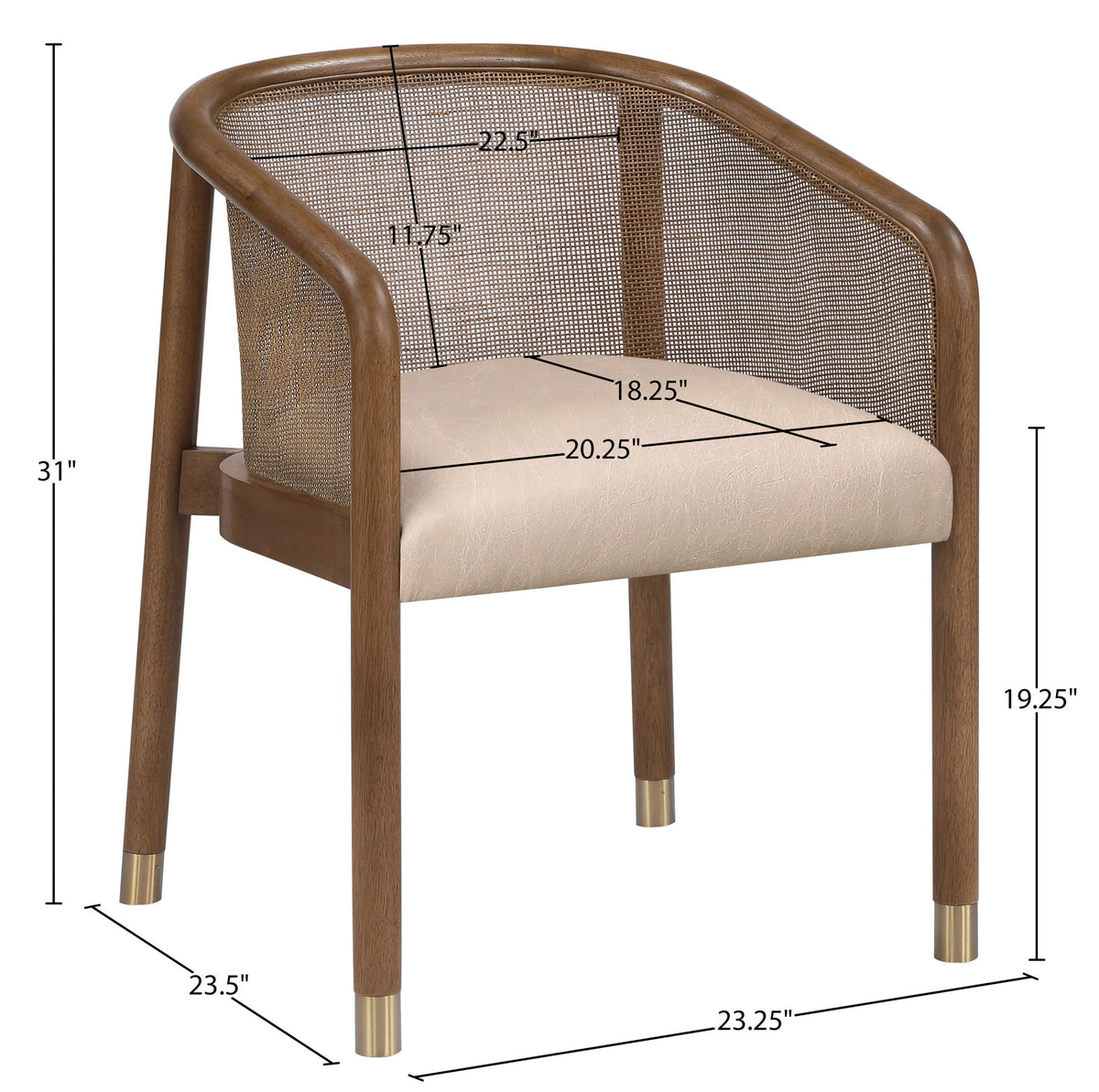 Sylvan - Vegan Leather Dining Chair (Set of 2) - Brown Frame