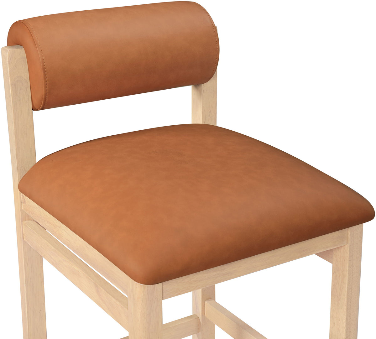 Roundhill - Faux Leather Counter Stool - Natural Frame