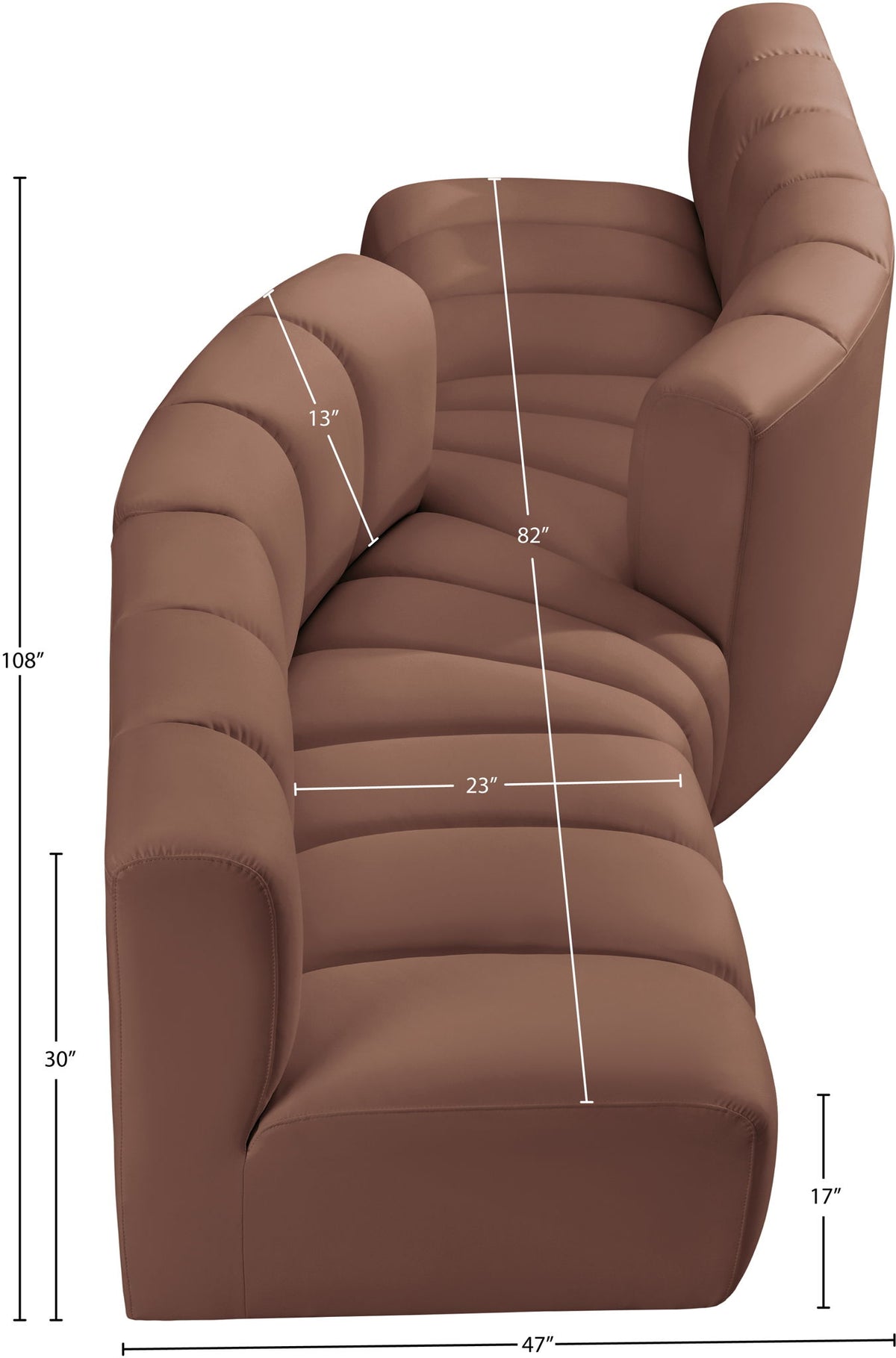 Arc - Faux Leather 4 Piece Sofa