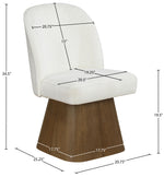 Marlowe - Linen Textured Fabric Upholstered Swivel Dining Side Chair - Stained Brown